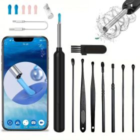 Comes With 6 Ear Scoops For Earwax Removal, Ear Cleaner With Camera (Option: Black)