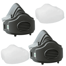 Half Face Gas Mask Cover PRO Respirator 3200 Dust Mask Safety 10 Filters For Sanding Woodworking (Option: 2pcs)